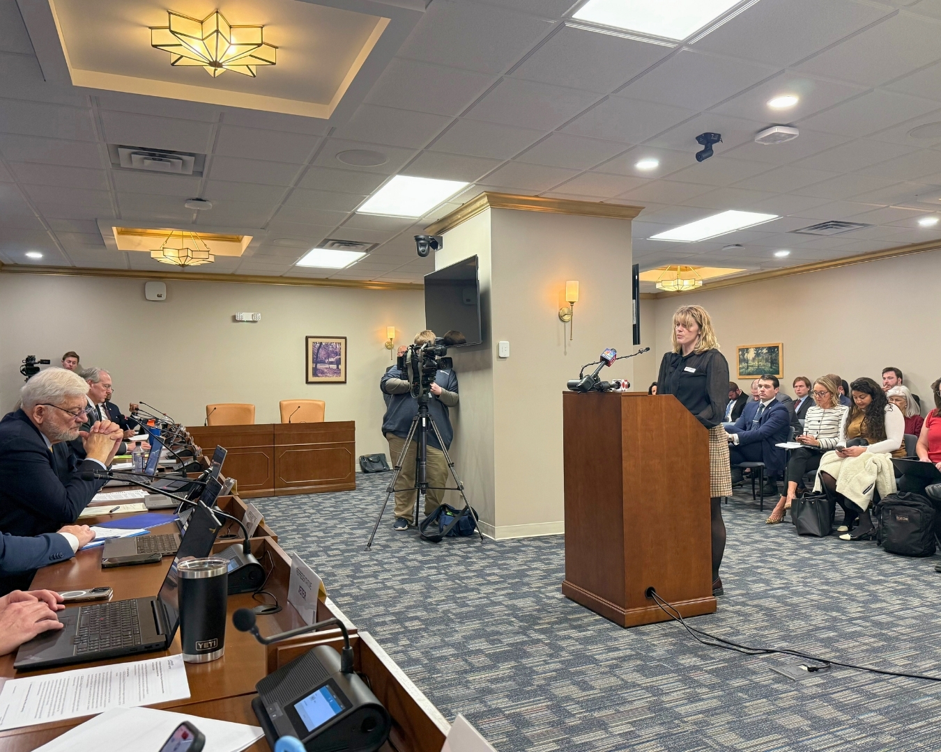 ICV's director of Government Affairs Delaney Barber Kwon testifying on HB 1002 the Indiana performance based ratemaking legislation aimed to help lower utility bills and improve affordability